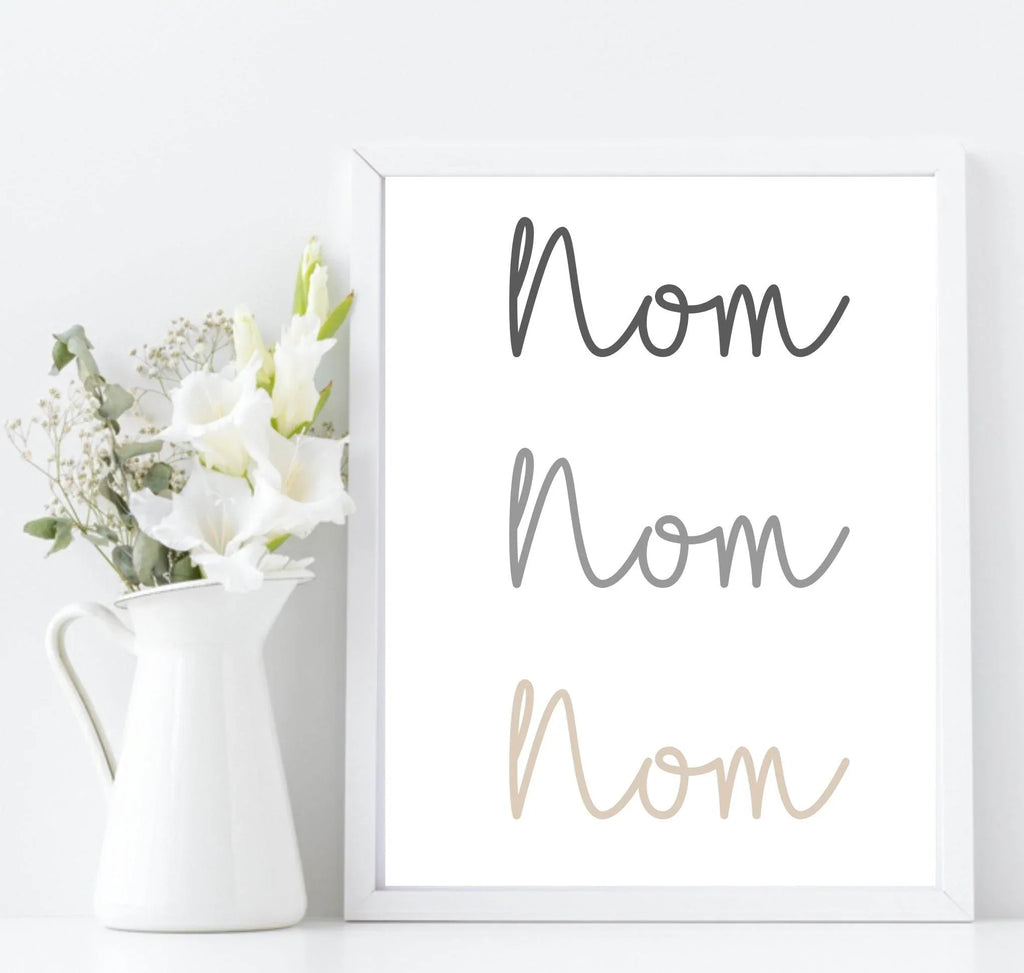 Nom Nom Nom Print | Kitchen Wall Art | Customisable - Larosier Prints