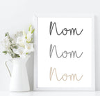 Nom Nom Nom Print | Kitchen Wall Art | Customisable - Larosier Prints