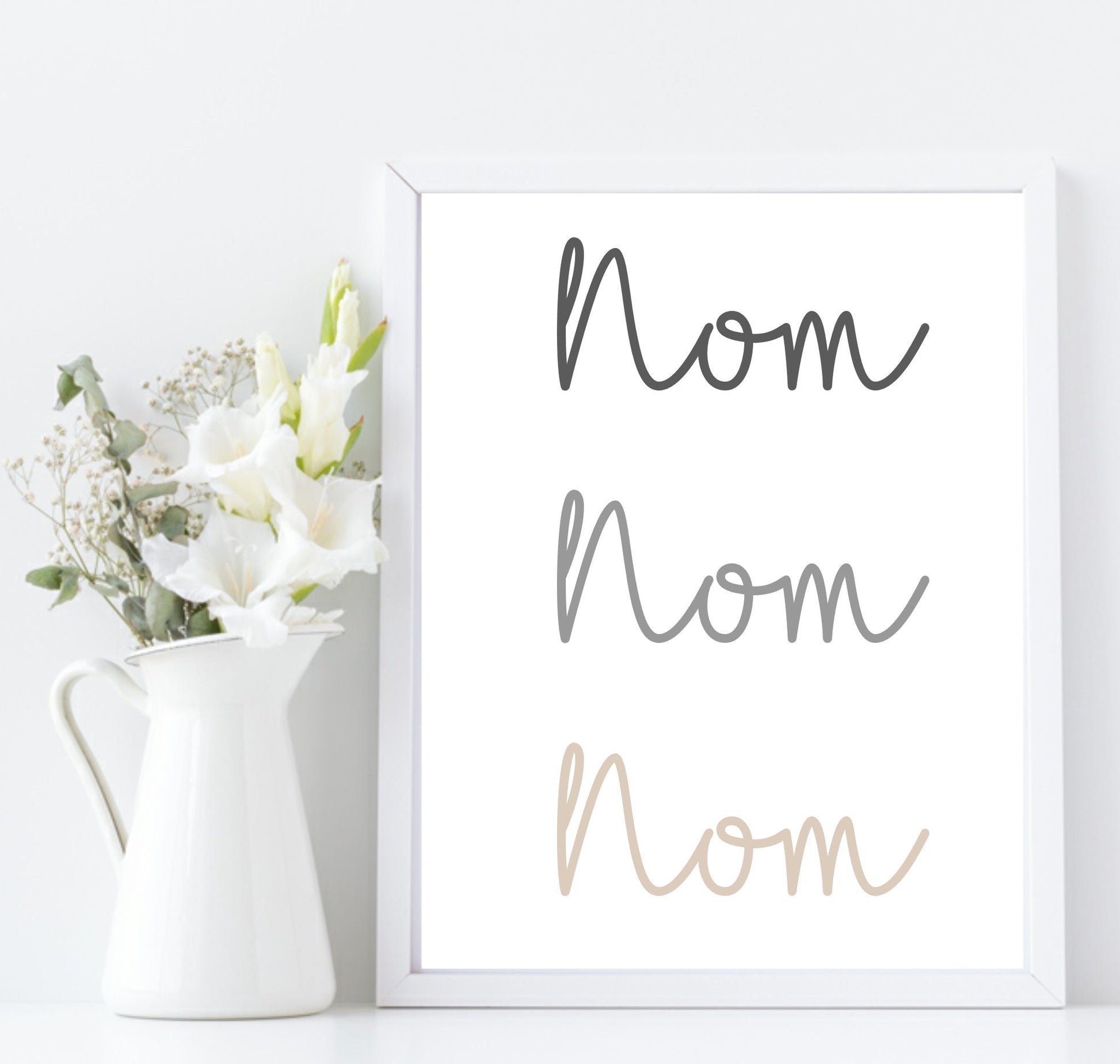 Nom Nom Nom Print | Kitchen Wall Art | Customisable