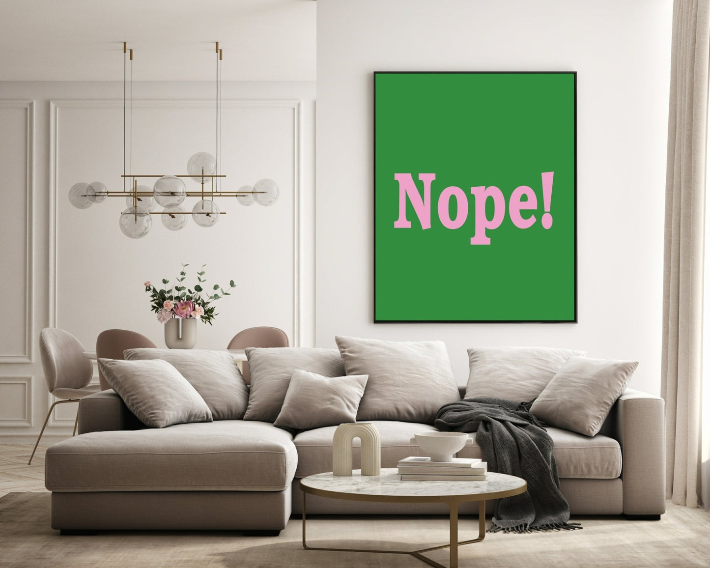 Nope Print | Bright Wall Art | Customisable