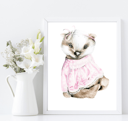 Oh Baby Animal Friends Prints Collection | Kids Wall Art | Vol.1 Racoon