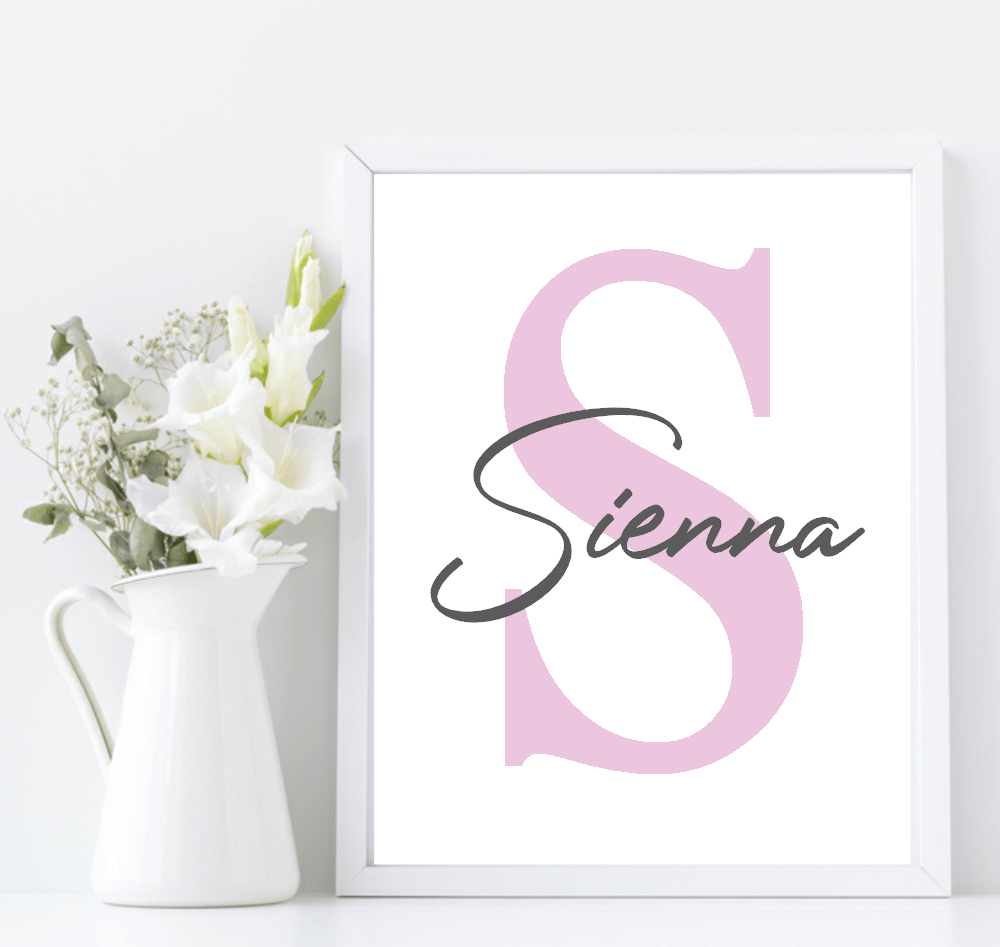 Oh Baby Animal Friends Prints Collection | Kids Wall Art | Vol.1 Personalised Name Print PINK