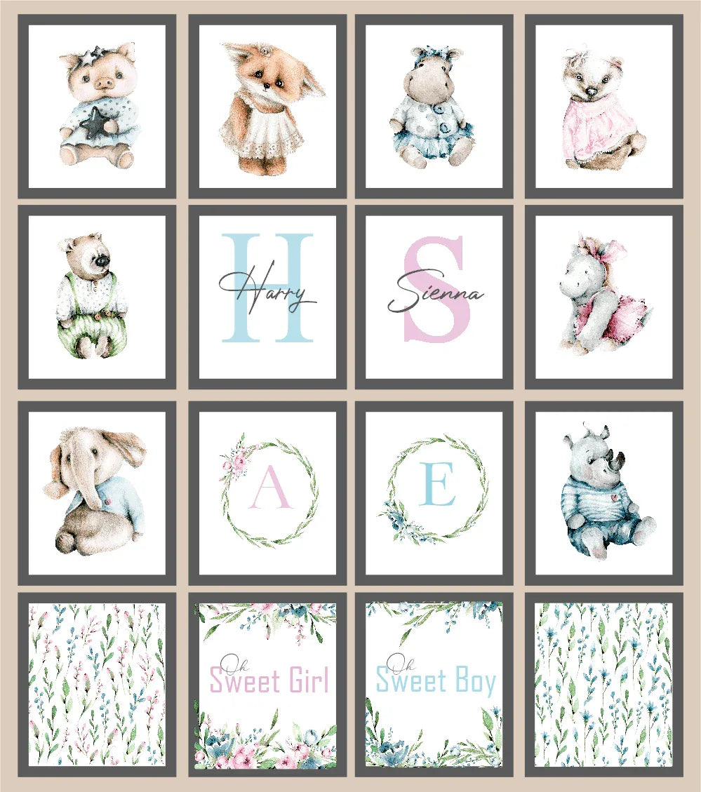 Oh Baby Animal Friends Prints Collection | Kids Wall Art | Vol.1 - Larosier Prints