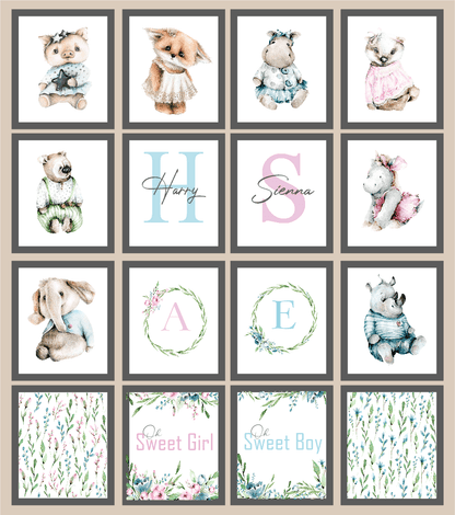 Oh Baby Animal Friends Prints Collection | Kids Wall Art | Vol.1