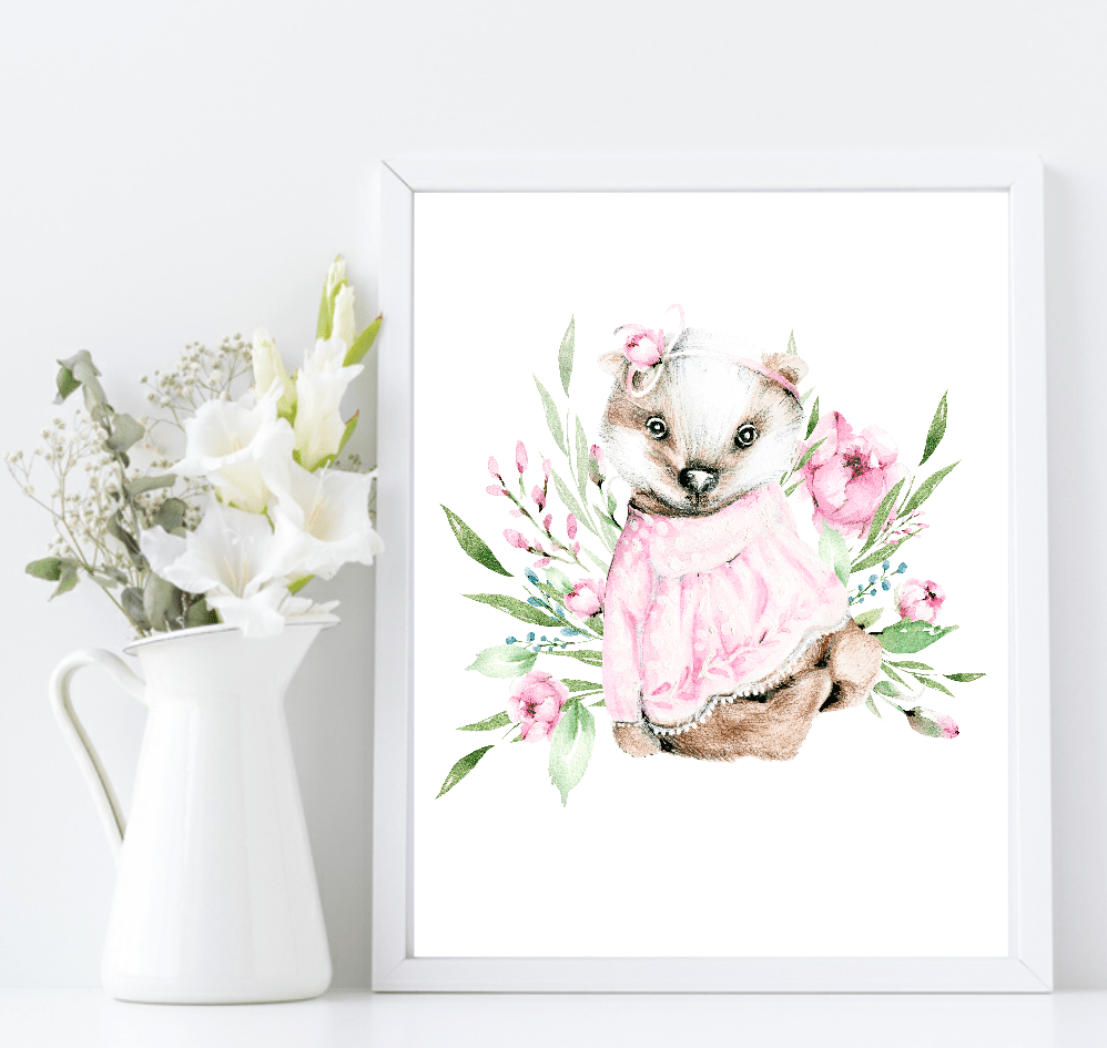 Oh Baby Animal Friends Prints Collection | Kids Wall Art | Vol.2 Racoon