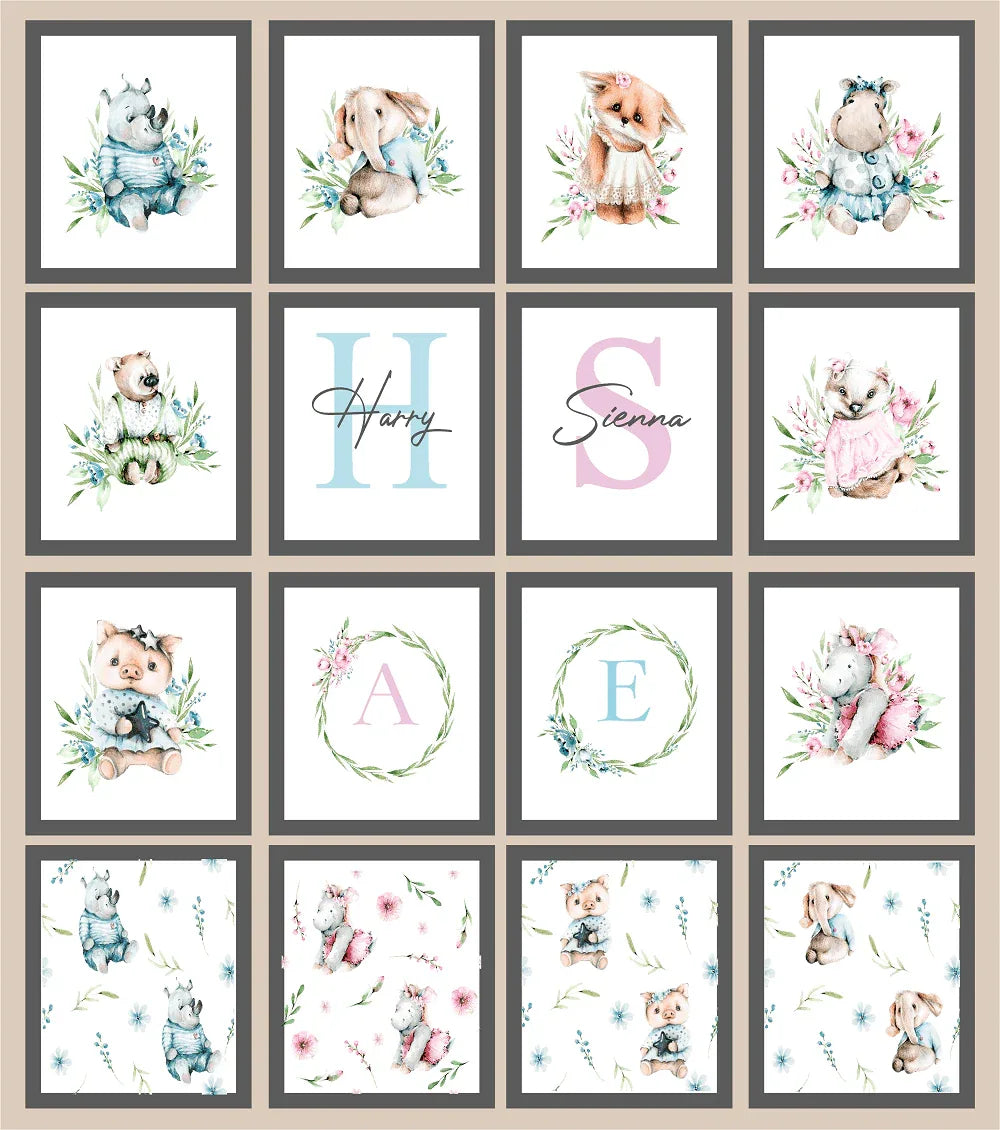 Oh Baby Animal Friends Prints Collection | Kids Wall Art | Vol.2 - Larosier Prints