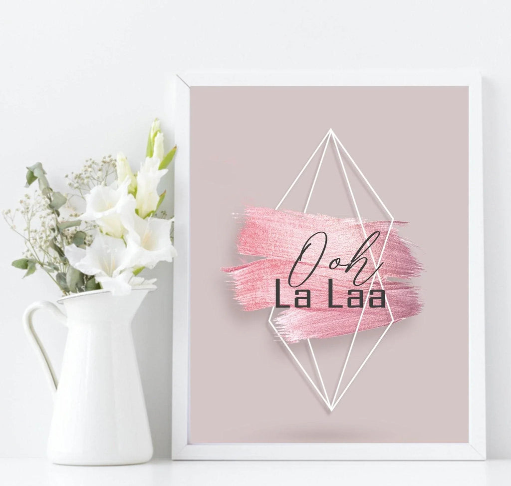 Ooh La Laa Print | Blush Pink Wall Art | Parisian Inspired - Larosier Prints