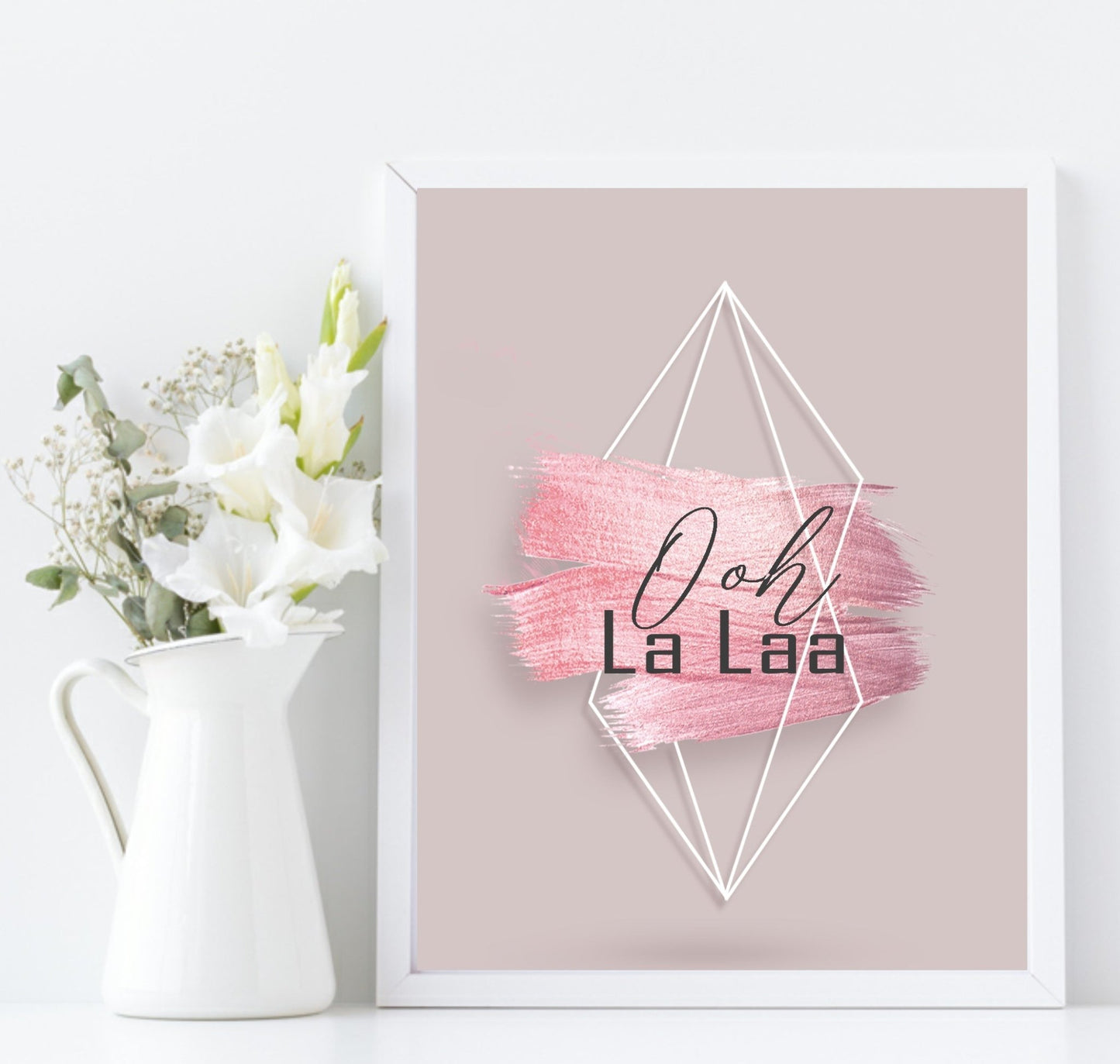 Ooh La Laa Print | Blush Pink Wall Art | Parisian Inspired