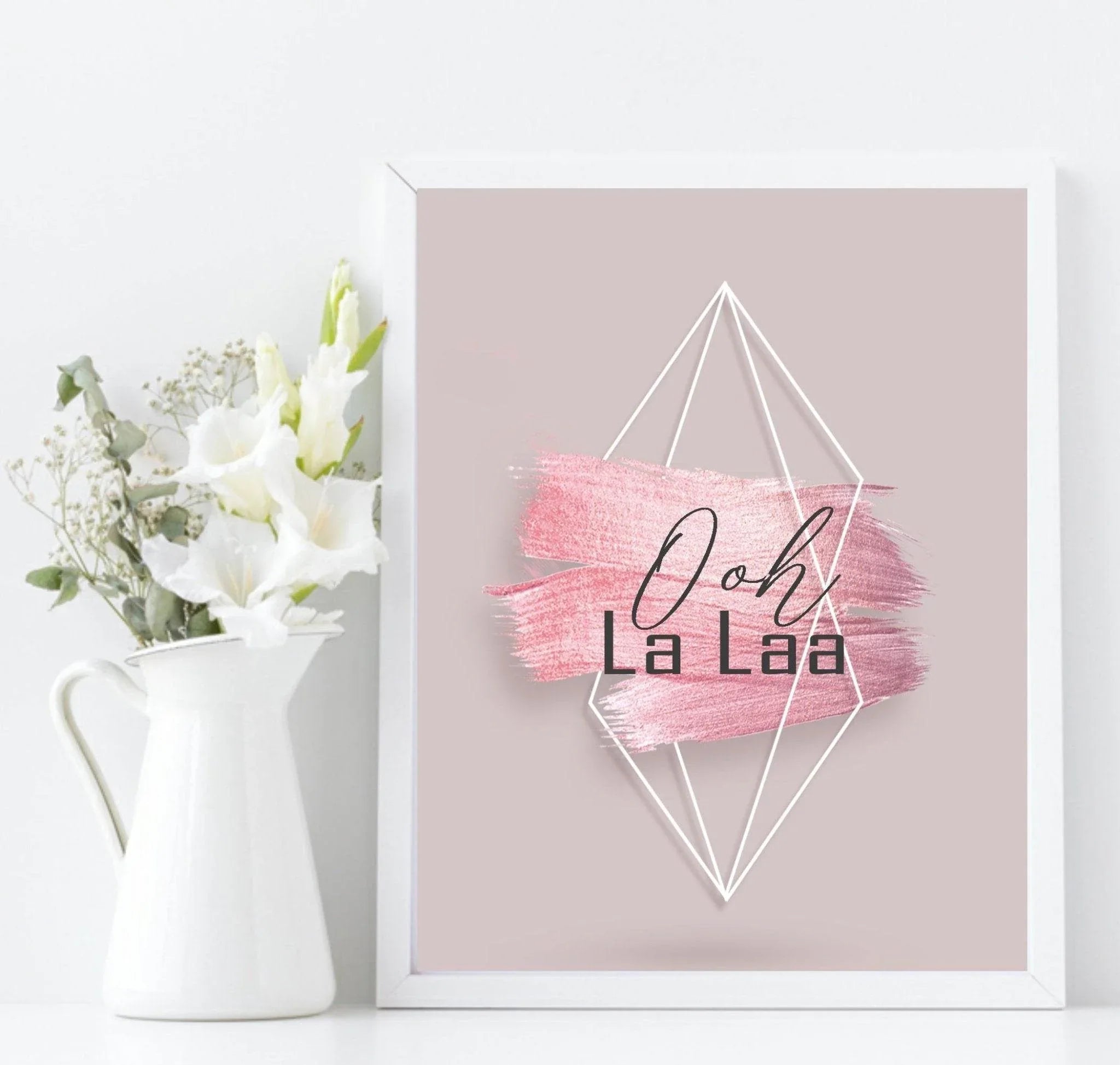Ooh La Laa Print | Blush Pink Wall Art | Parisian Inspired - Larosier Prints