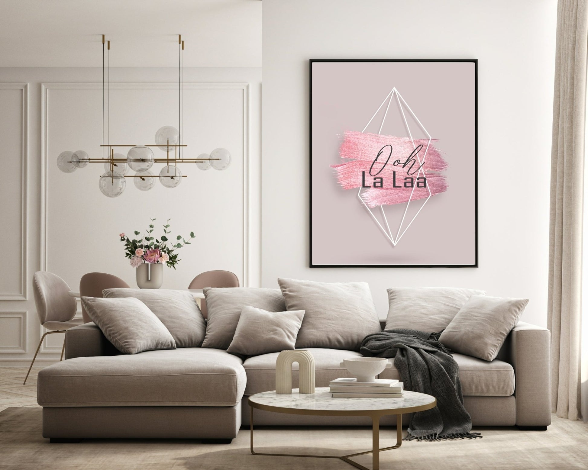 Ooh La Laa Print | Blush Pink Wall Art | Parisian Inspired