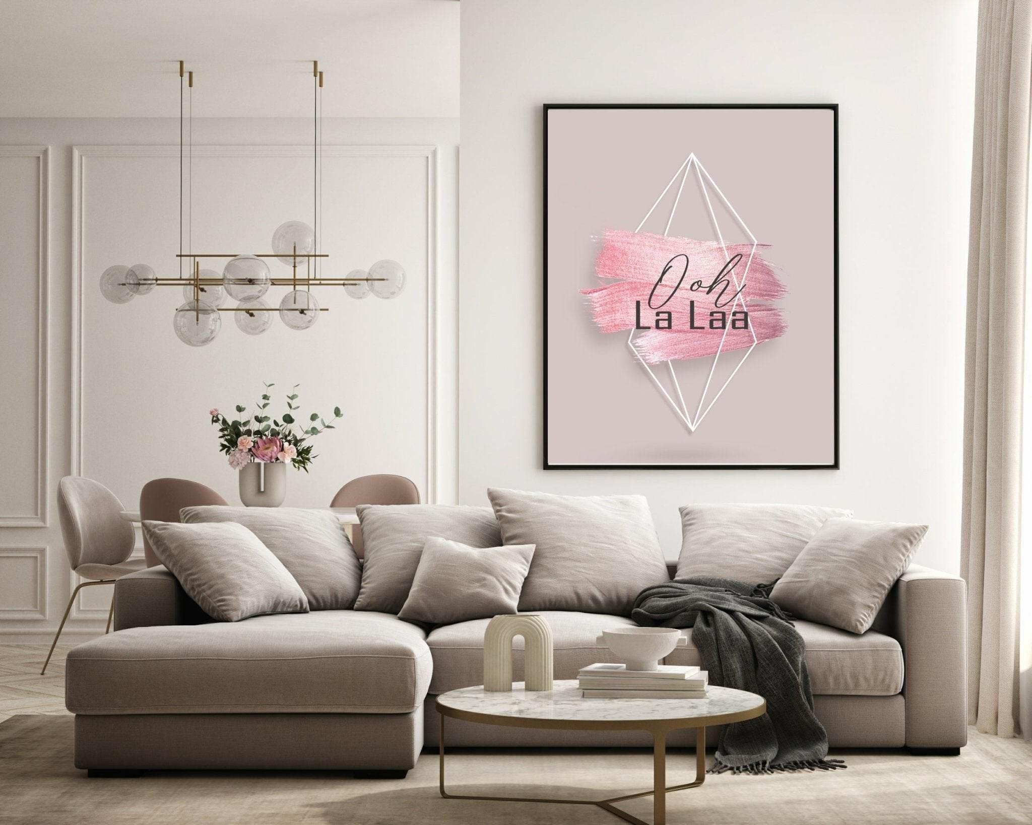 Ooh La Laa Print | Blush Pink Wall Art | Parisian Inspired - Larosier Prints