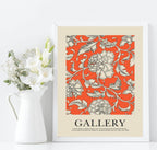 Orange Floral Wall Paper Print | Elegant Wall Art - Larosier Prints
