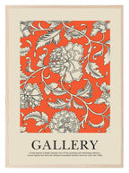 Orange Floral Wall Paper Print | Elegant Wall Art - Larosier Prints