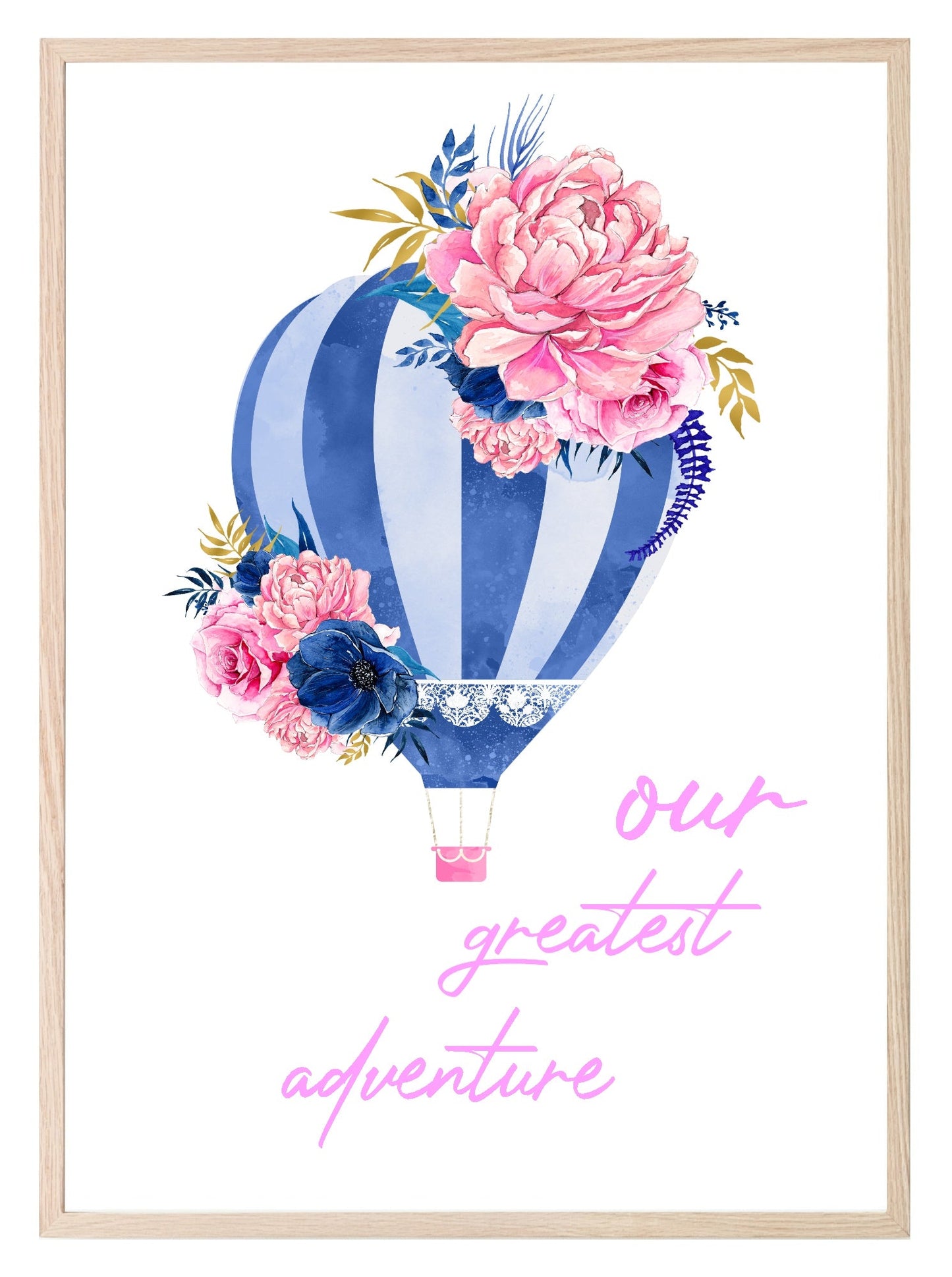 Our Greatest Adventure Hot Air Balloon Print | Nursery Wall Art