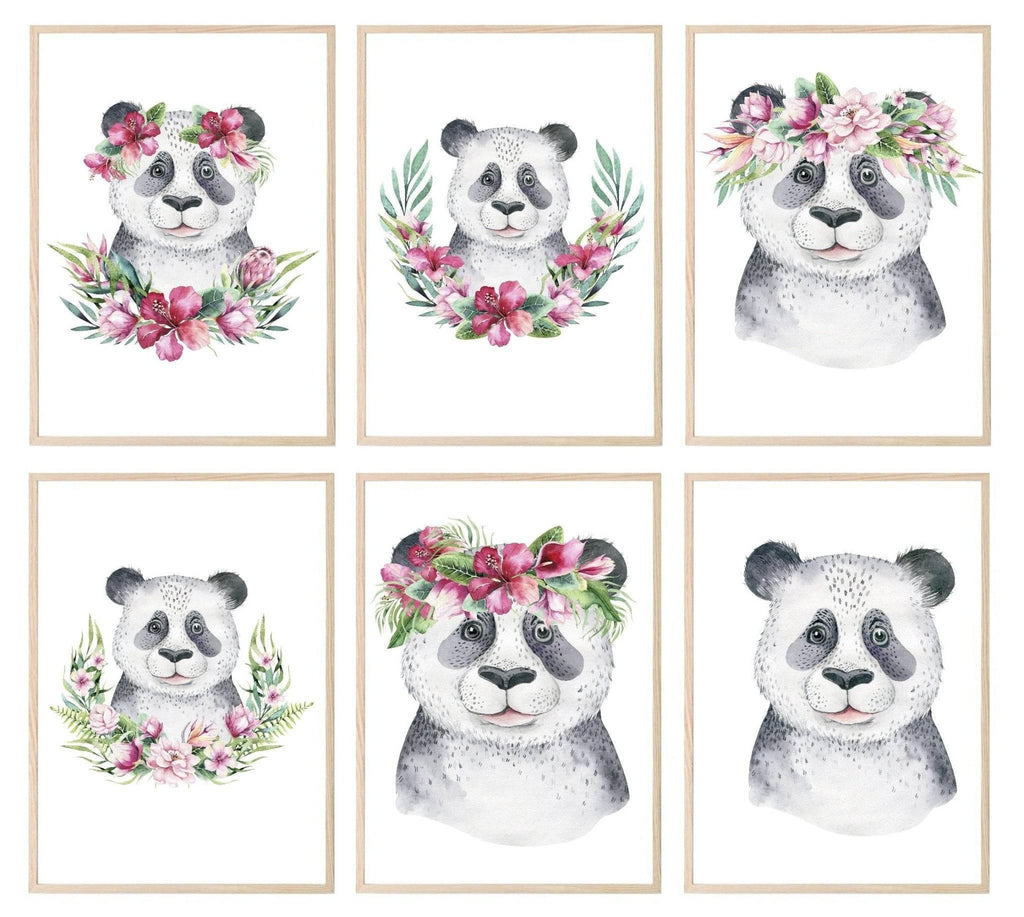 Penelope The Panda Prints Collection | Watercolour Kids Wall Art - Larosier Prints