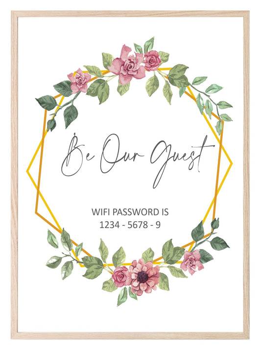 Personalised Be Our Guest Print | Wifi Passcode Hallway Wall Art