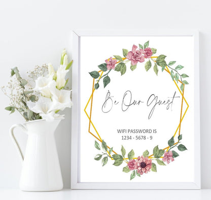 Personalised Be Our Guest Print | Wifi Passcode Hallway Wall Art