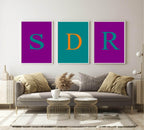Personalised Brights Initial And Colour Print | Wall Art Decor - Larosier Prints