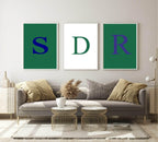 Personalised Brights Initial And Colour Print | Wall Art Decor - Larosier Prints