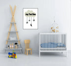 Personalised Kids Cloud Name Print | Nursery Stars & Moon Wall Art - Larosier Prints