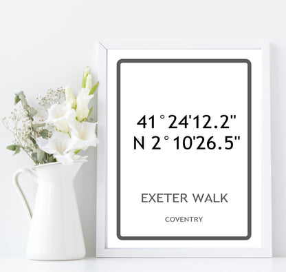 Personalised Coordinates Print | New Home Wall Art