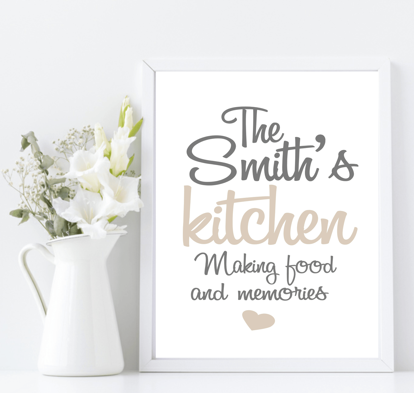 Personalised Family Name Kitchen Print | Family & Love Wall Art