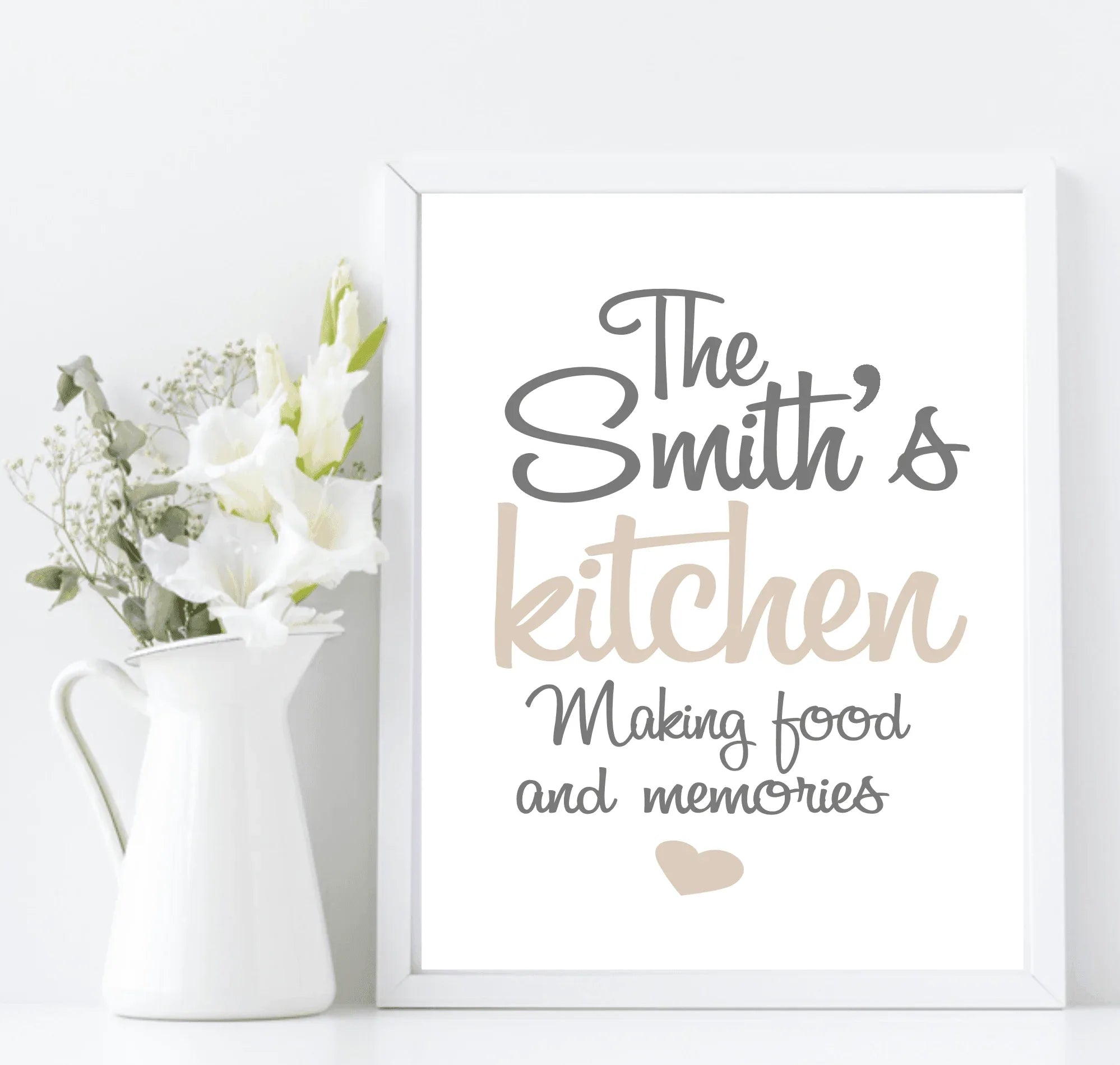 Personalised Family Name Kitchen Print | Family & Love Wall Art - Larosier Prints