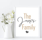 Personalised Family Name Print | Customisable Home Wall Art - Larosier Prints
