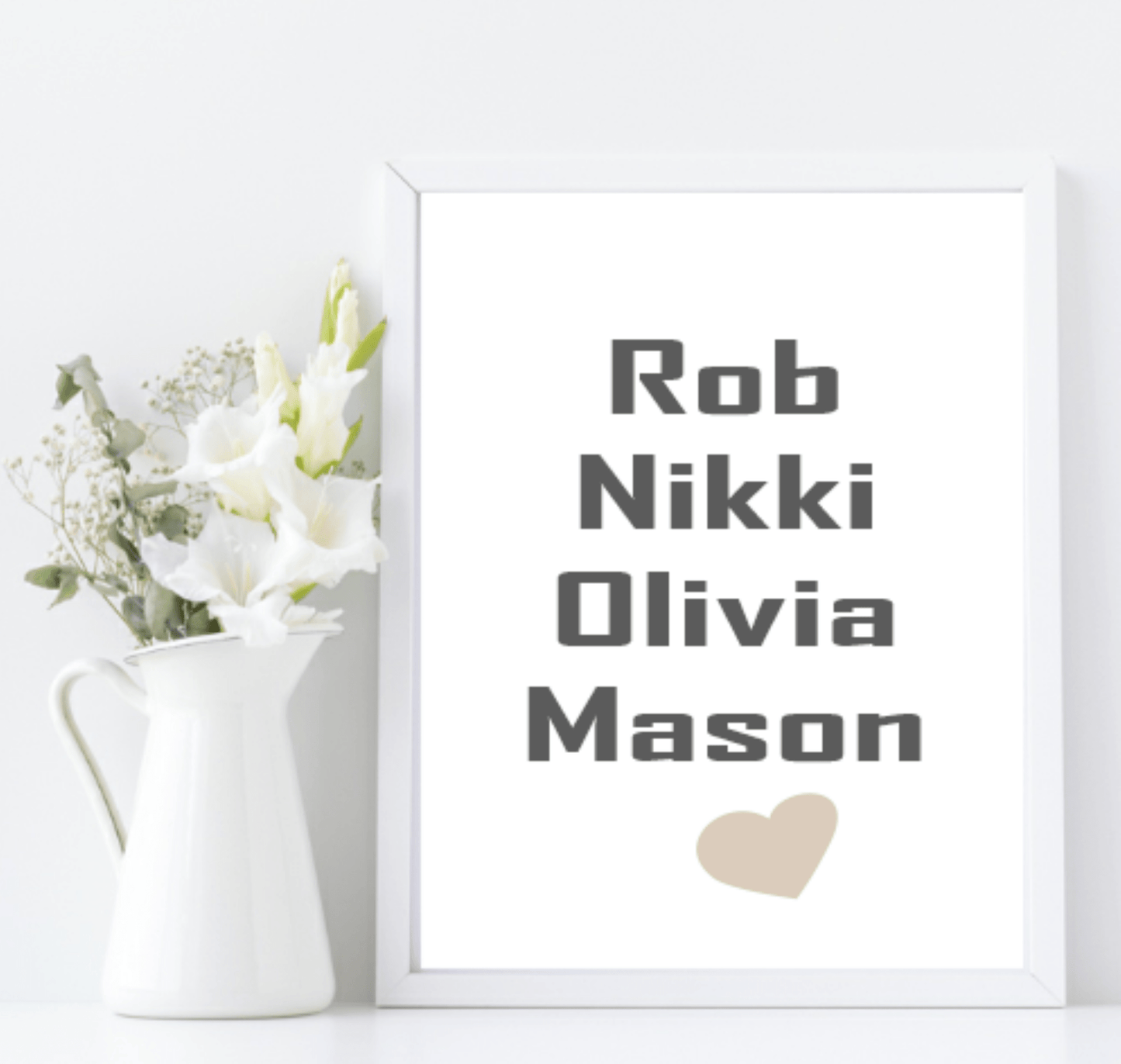 Personalised Family Names Print | Bold Customisable Wall Art