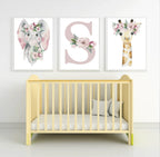 Personalised Floral Initial Print | Flower Wall Art - Larosier Prints