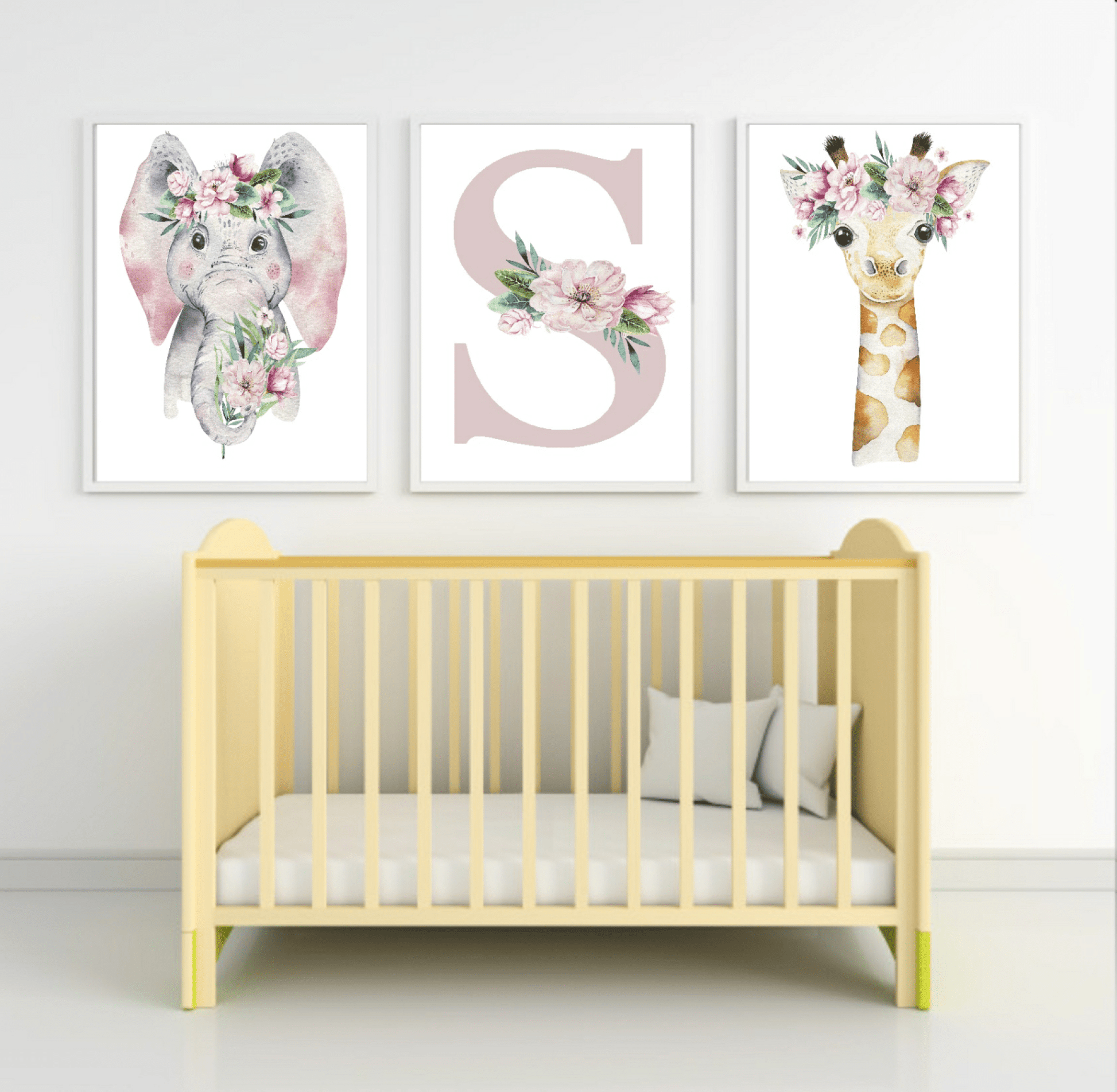 Personalised Floral Initial Print | Flower Wall Art