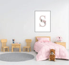 Personalised Floral Initial Print | Flower Wall Art - Larosier Prints