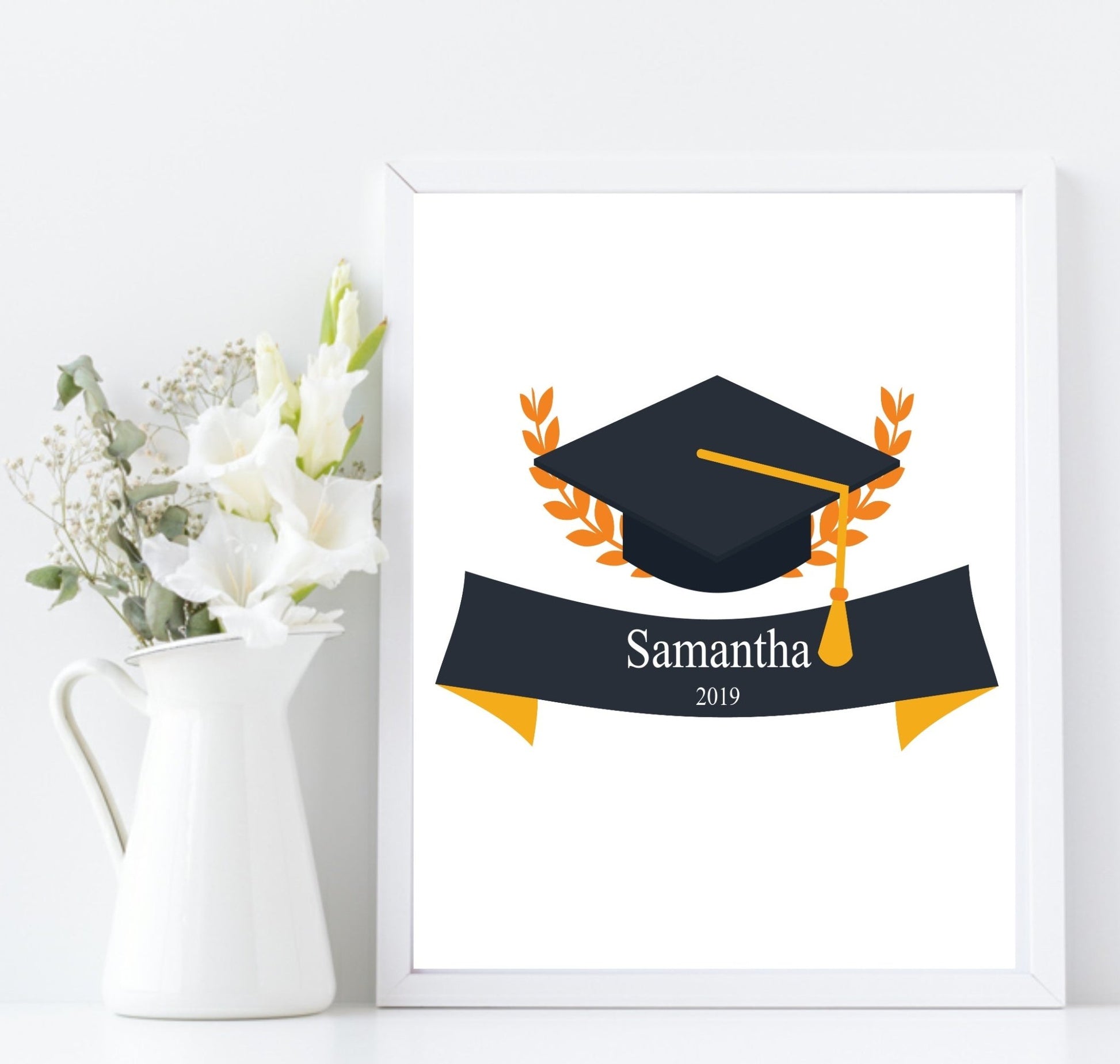 Personalised Graduation Cap Print | Customised Student Gift Wall Art