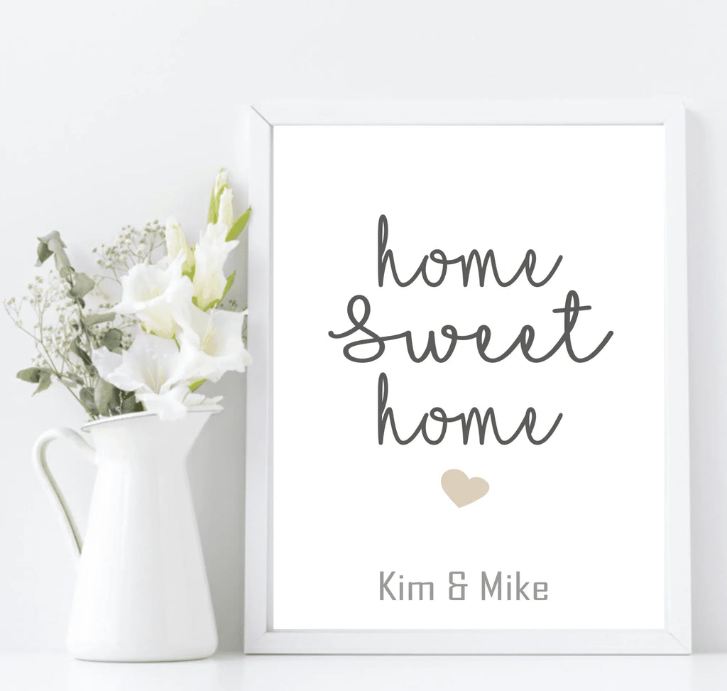 Personalised Home Sweet Home Print | Family Wall Art - Larosier Prints