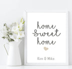 Personalised Home Sweet Home Print | Family Wall Art - Larosier Prints