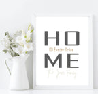 Personalised HOME Print | Custom Address & Surname Wall Art - Larosier Prints