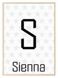 Personalised Initial In The Stars print | Nursery Decor - Larosier Prints