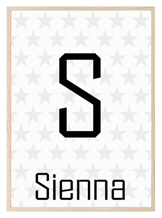 Personalised Initial In The Stars print | Nursery Decor