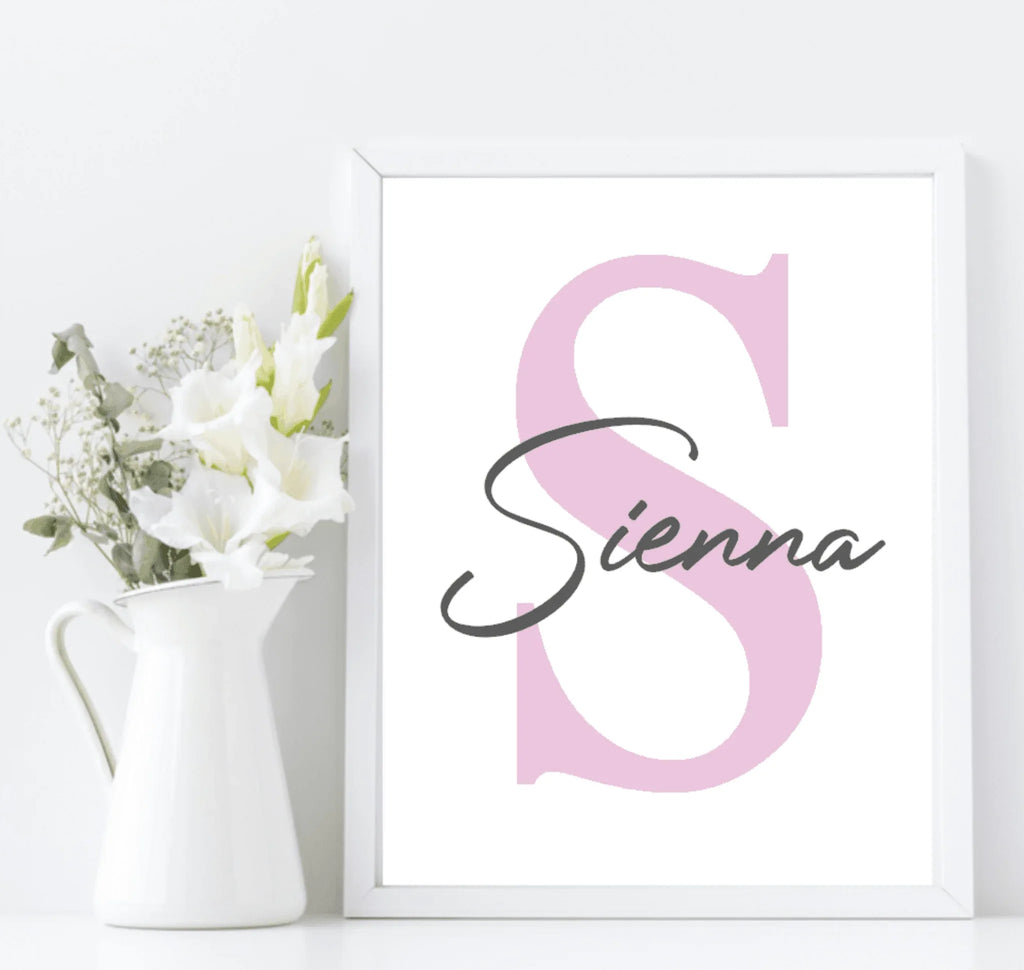 Personalised Initial & Name Print | Nursery Wall Art - Larosier Prints