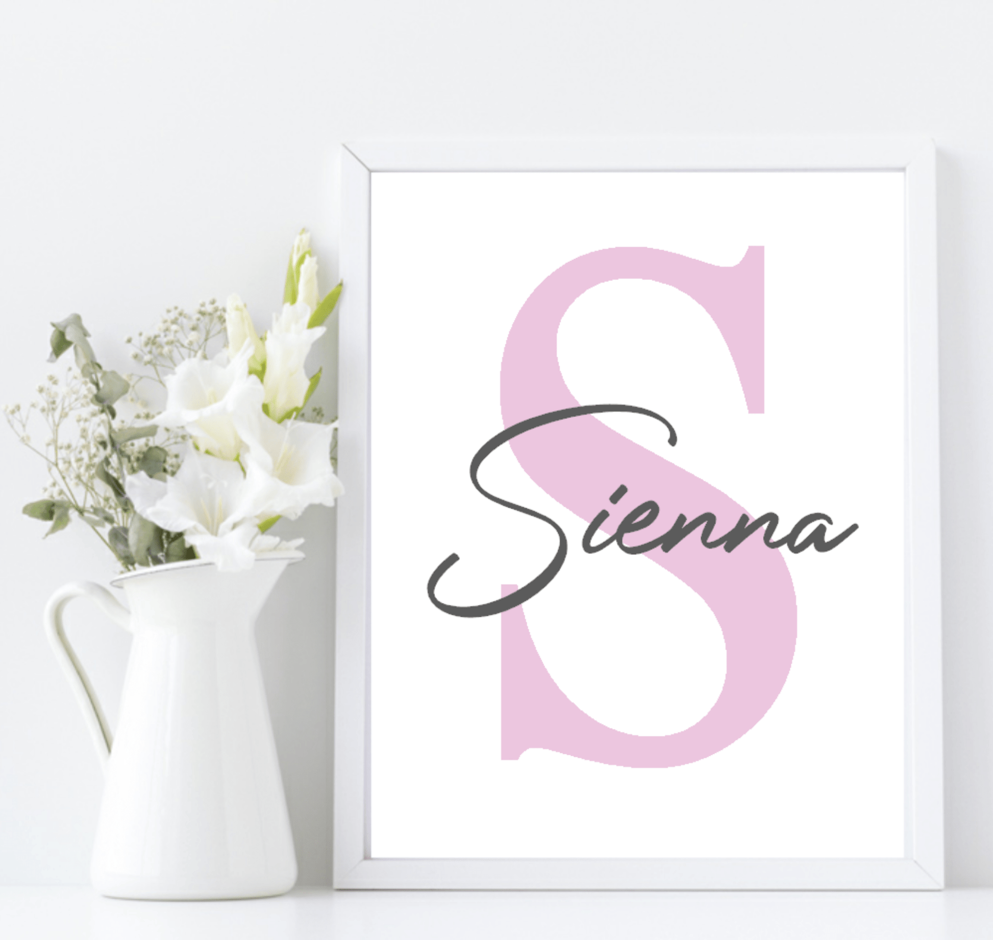 Personalised Initial & Name Print | Nursery Wall Art