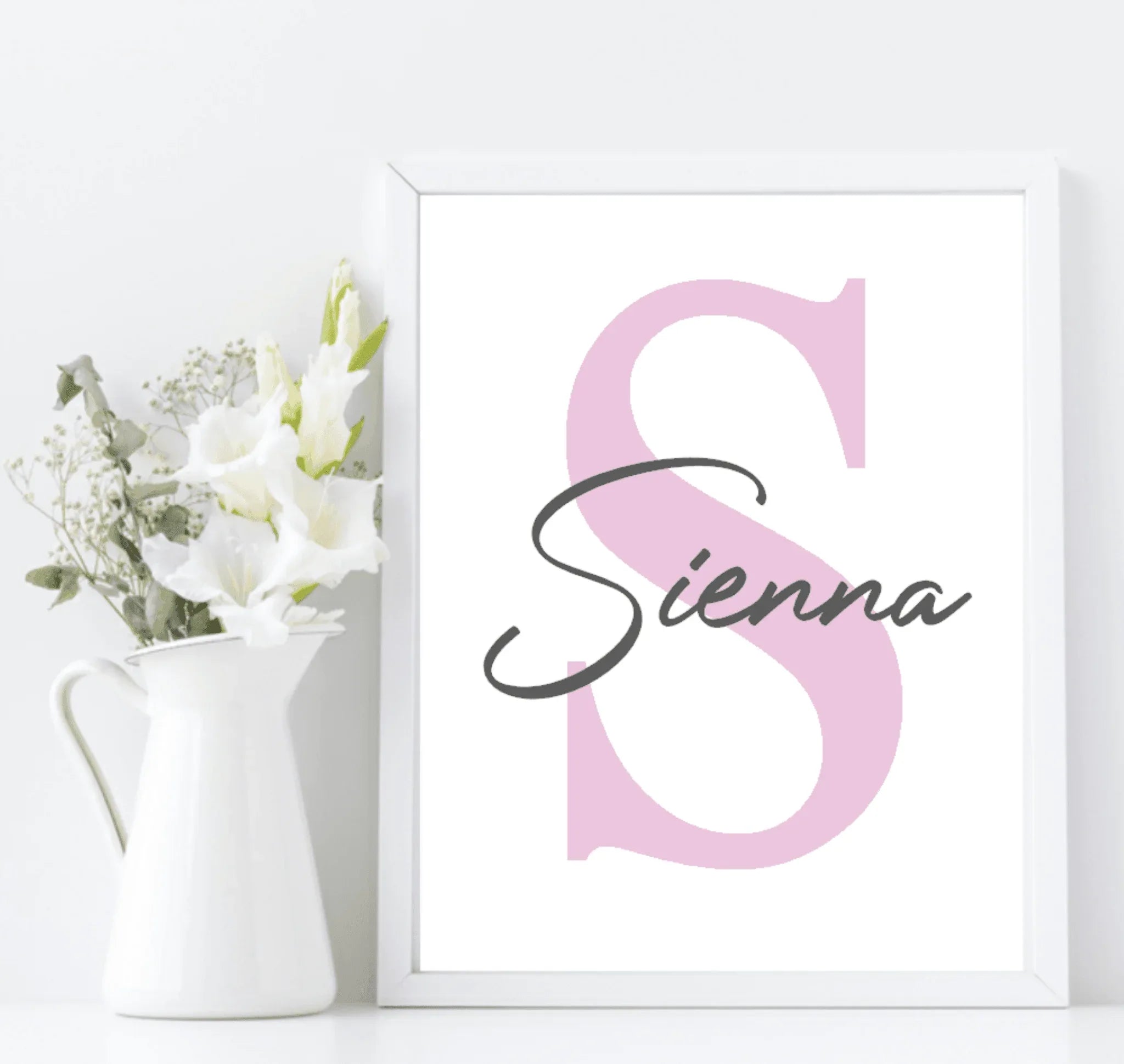 Personalised Initial & Name Print | Nursery Wall Art - Larosier Prints