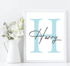 Personalised Initial & Name Print | Nursery Wall Art - Larosier Prints