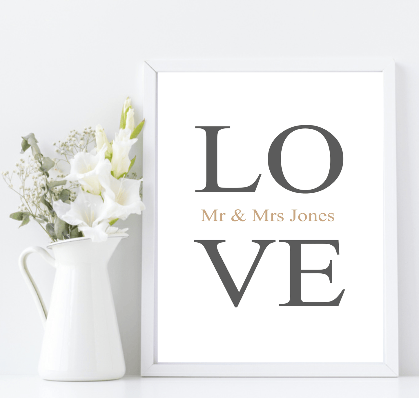 Personalised LOVE Mr & Mrs Print | Couple Wall Art