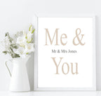 Personalised Me & You Print | Couple Wall Art - Larosier Prints