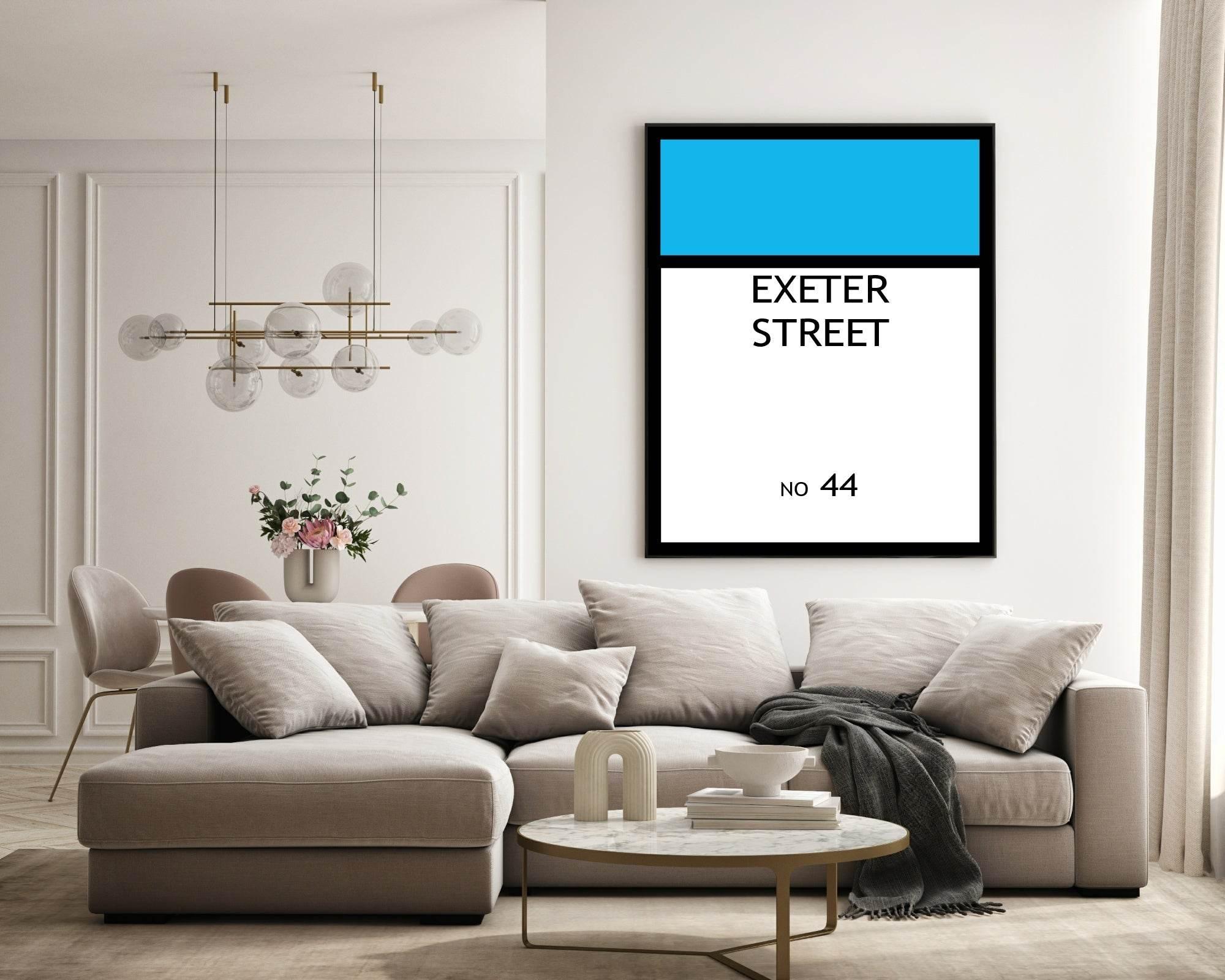 Personalised Monopoly Street Name And Number | Wall Art Board Game Prints | Various Colours Available - Larosier Prints