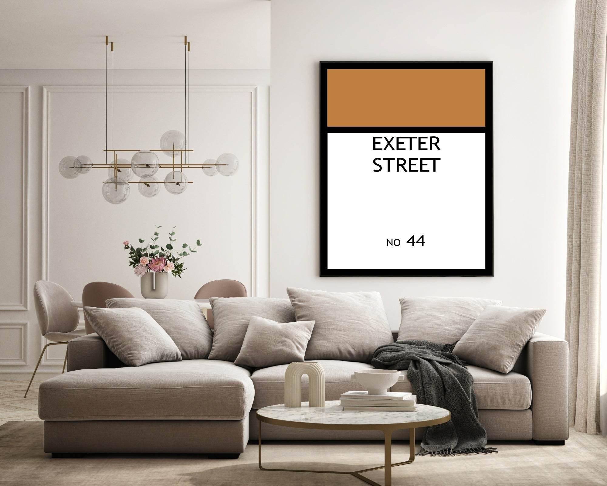 Personalised Monopoly Street Name And Number | Wall Art Board Game Prints | Various Colours Available - Larosier Prints