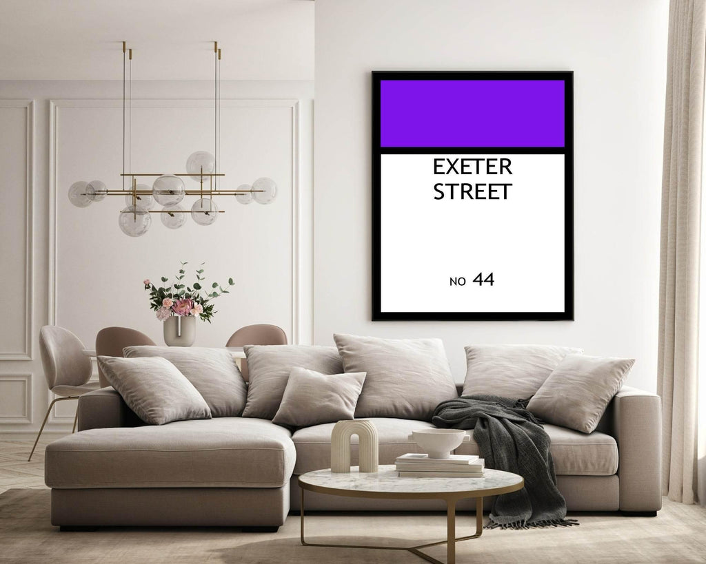 Personalised Monopoly Street Name And Number | Wall Art Board Game Prints | Various Colours Available - Larosier Prints