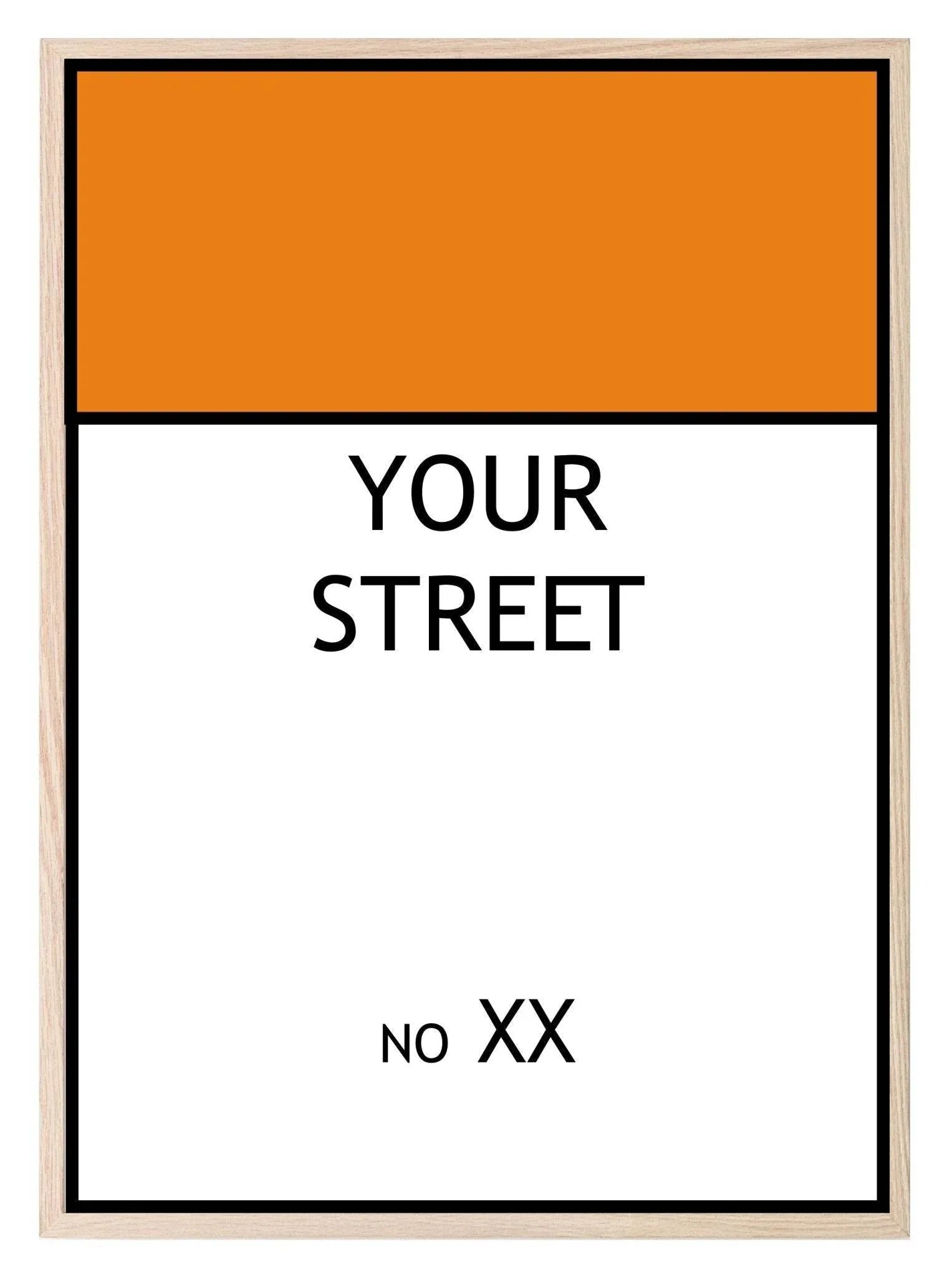 Personalised Monopoly Street Name And Number | Wall Art Board Game Prints | Various Colours Available - Larosier Prints