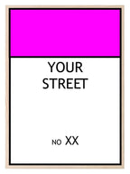 Personalised Monopoly Street Name And Number | Wall Art Board Game Prints | Various Colours Available - Larosier Prints