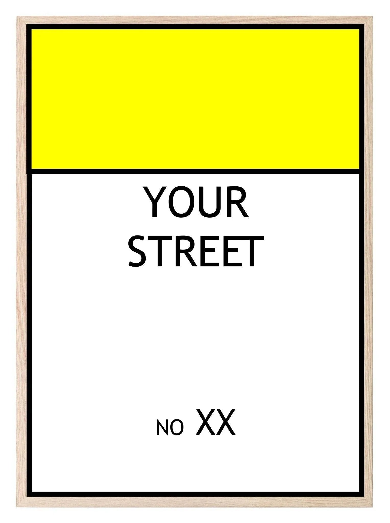 Personalised Monopoly Street Name And Number | Wall Art Board Game Prints | Various Colours Available - Larosier Prints